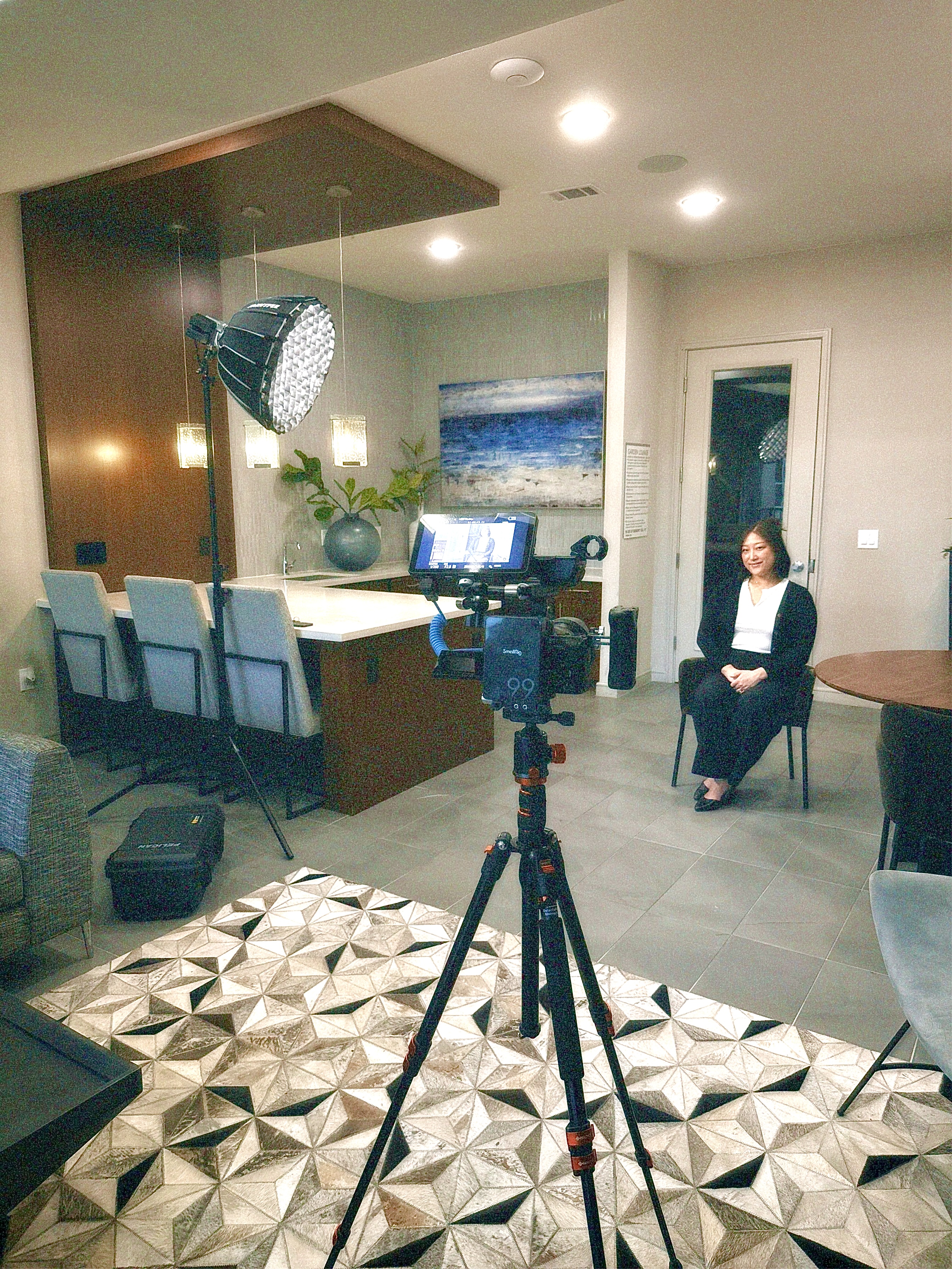 On-site lighting and camera setup